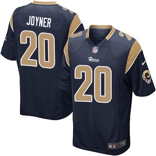 Men's Game Lamarcus Joyner Nike Jersey Navy Blue Home - #20 NFL Los Angeles Rams